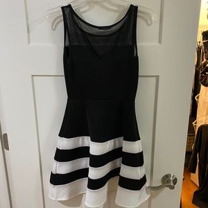 Black and white skater dress